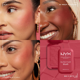 NYX PROFESSIONAL MAKEUP blush layered over bronzer for sun‑kissed finish