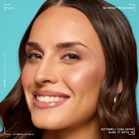 NYX PROFESSIONAL MAKEUP label detail highlighting ingredients and vegan, cruelty-free claim