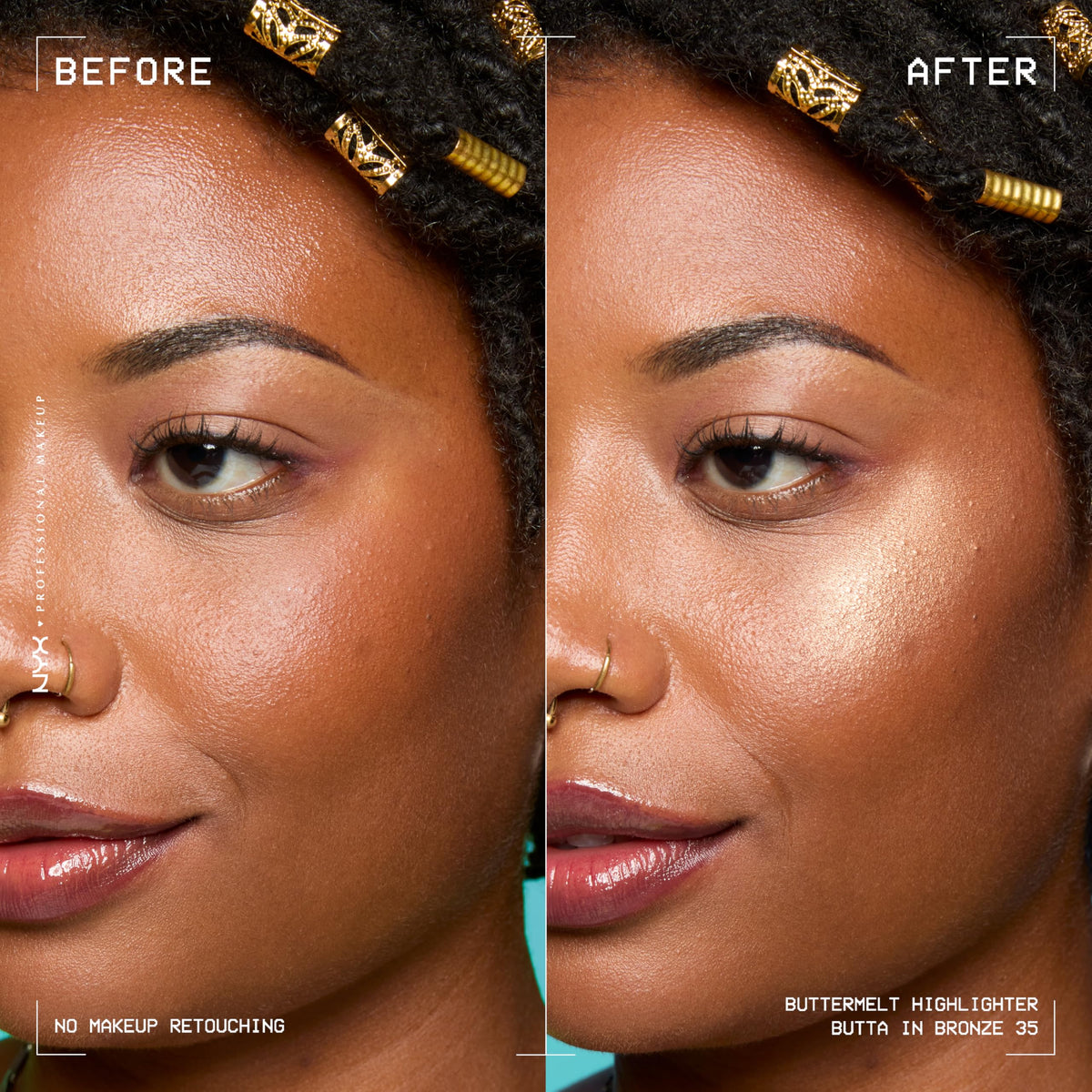 NYX PROFESSIONAL MAKEUP close-up texture showing buttery shimmer for easy blending