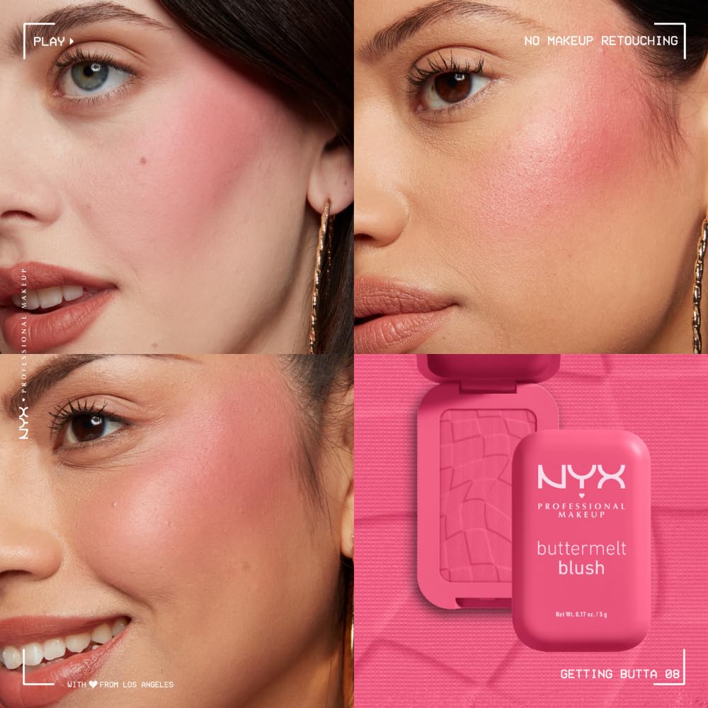 NYX PROFESSIONAL MAKEUP blush paired with bronzer showing coordination benefit warm dimension