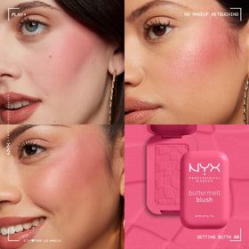 NYX PROFESSIONAL MAKEUP blush paired with bronzer showing coordination benefit warm dimension