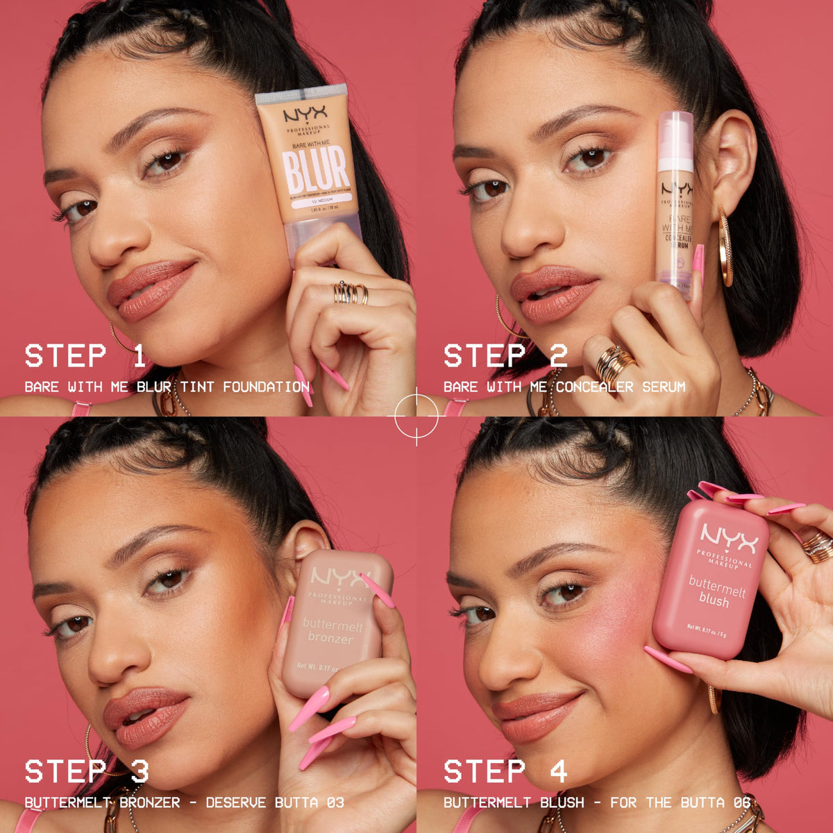 NYX Professional Makeup blush with brush showing easy pick-up and blending