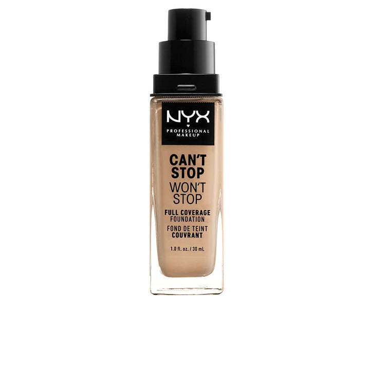 NYX PROFESSIONAL MAKEUP bottle front view showing Buff shade and long-wear finish
