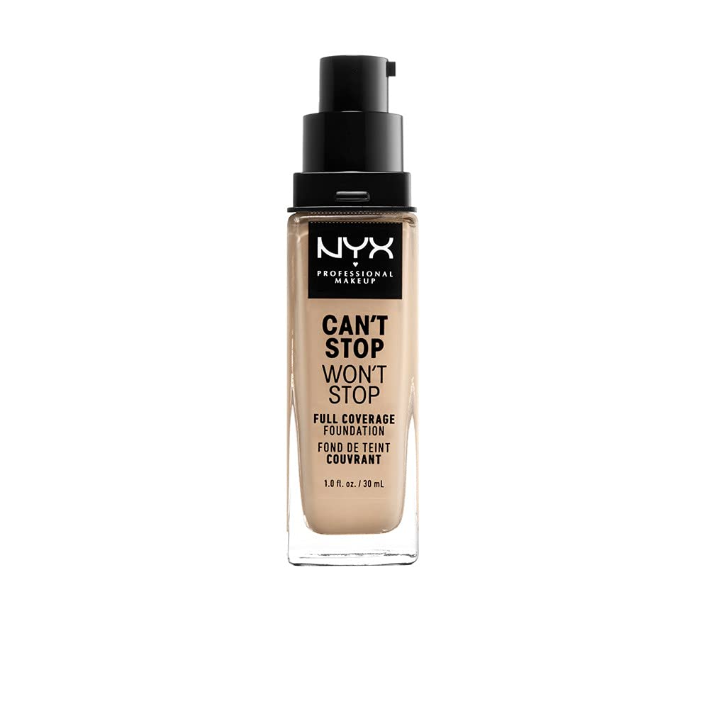 NYX PROFESSIONAL MAKEUP bottle front view showing Nude shade and matte finish benefit