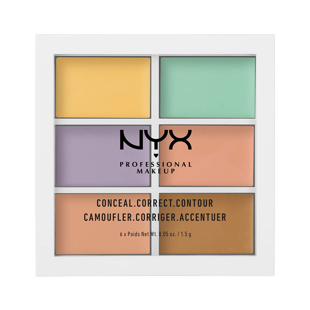NYX PROFESSIONAL MAKEUP palette open showing six shades for customizable correction