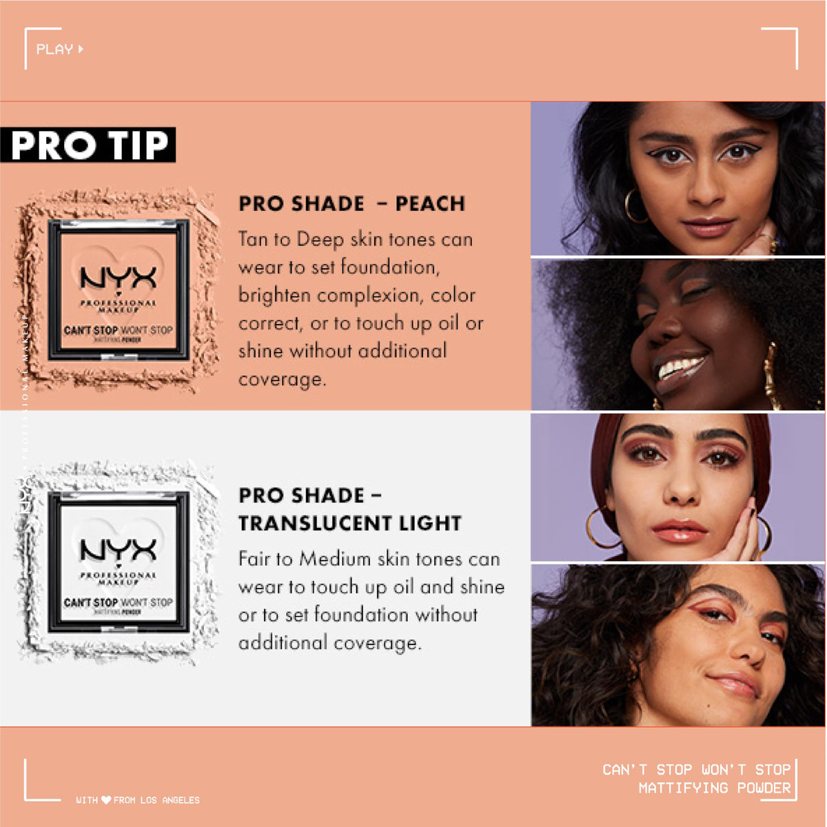 NYX PROFESSIONAL MAKEUP compact inside makeup bag conveys portability and convenient touch-ups