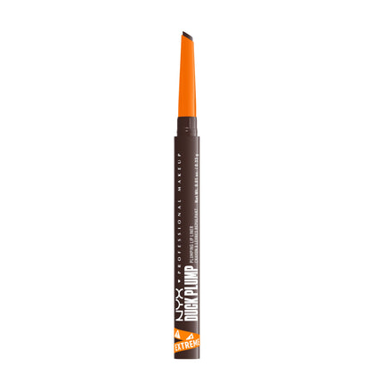 NYX PROFESSIONAL MAKEUP front packaging showing Dark Brown shade and branding benefit long-wear