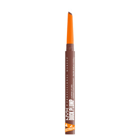 NYX PROFESSIONAL MAKEUP front view of Duck Plump lip liner packaging showing Deep Nude shade and matte finish benefit