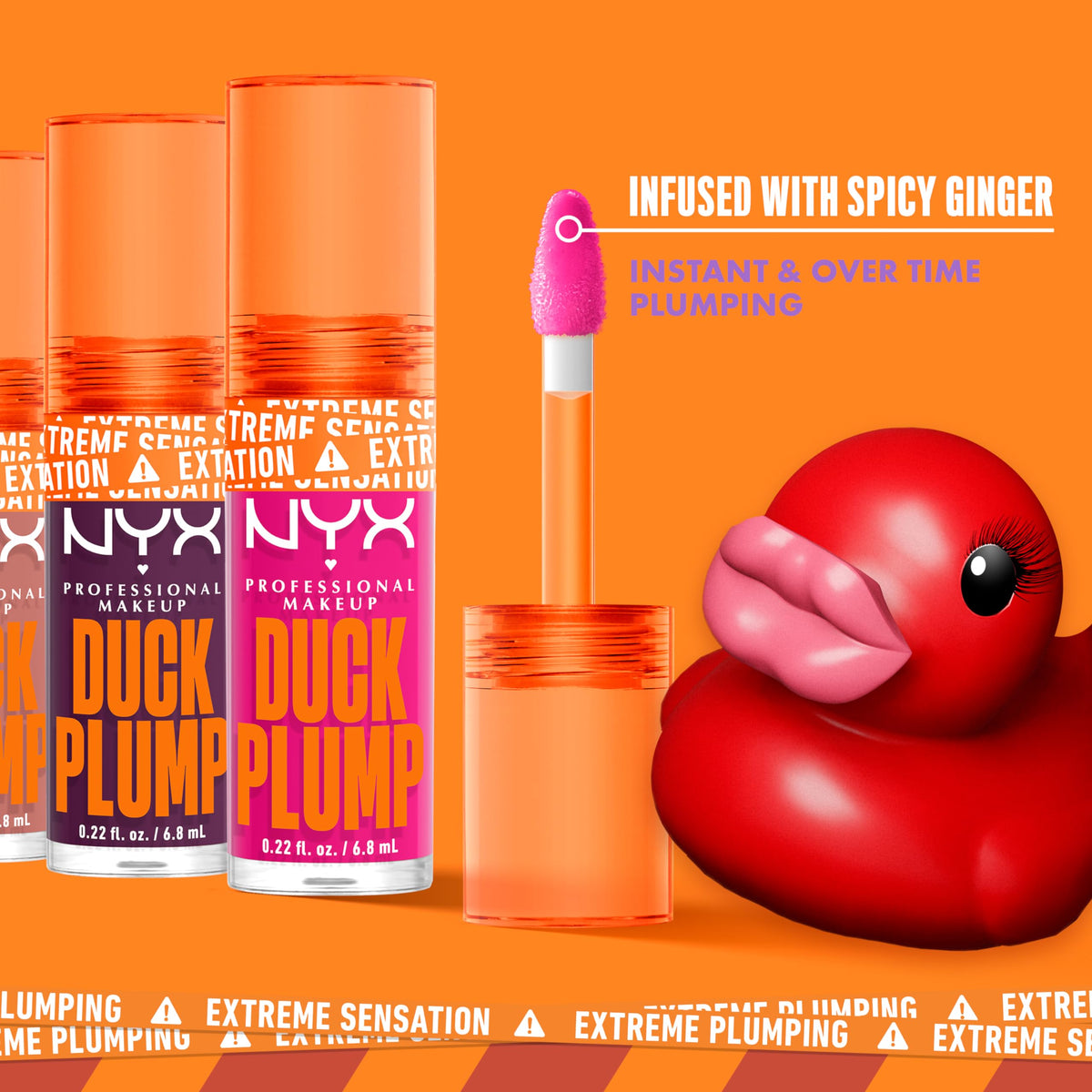 NYX duck plump size comparison in hand, convenient travel-friendly benefit