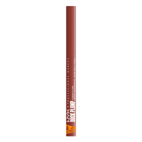 NYX PROFESSIONAL MAKEUP lip pencil beside ruler showing compact travel-friendly size and control