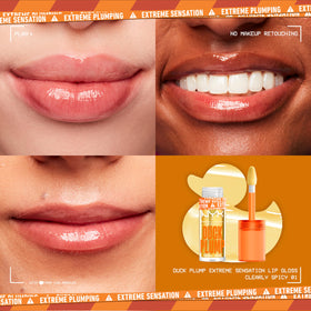 NYX duck plump glossy texture on surface, smooth shine visual benefit
