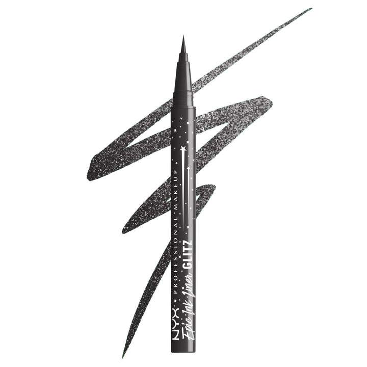 NYX PROFESSIONAL MAKEUP Epic Ink Glitz Liner front view shows compact pen design and convenience