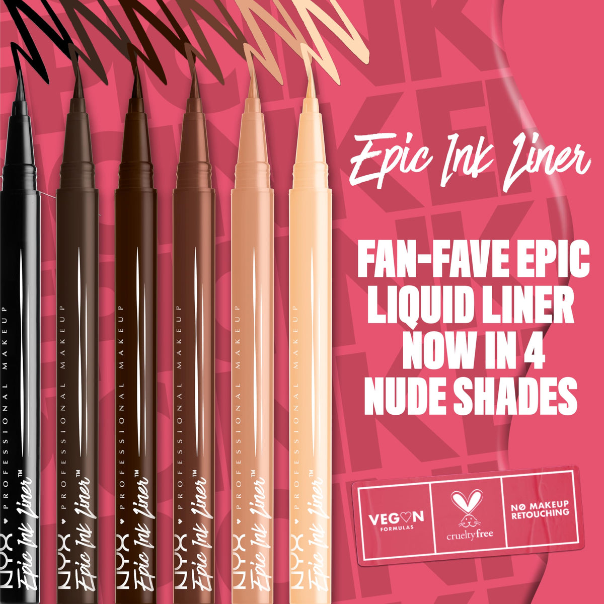 NYX PROFESSIONAL MAKEUP liner applied along upper lashline for clean natural definition
