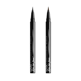 NYX PROFESSIONAL MAKEUP front packaging showing two black liners and product benefit