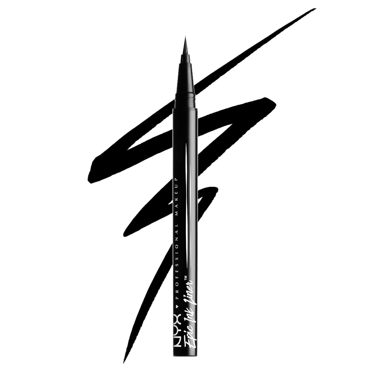 NYX PROFESSIONAL MAKEUP front packaging showing sleek black pen and brand benefit
