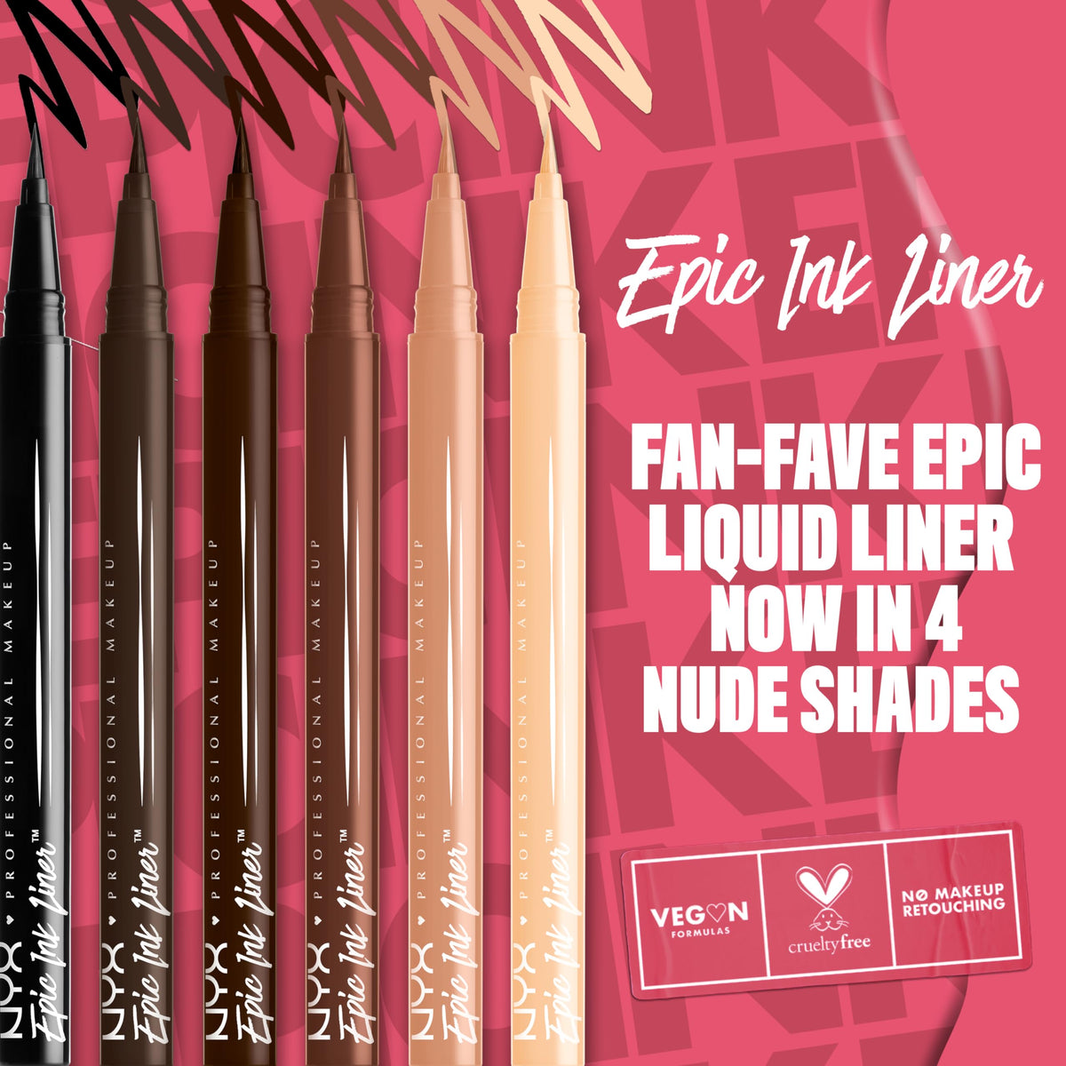 NYX PROFESSIONAL MAKEUP liner resisting water droplets to show waterproof benefit