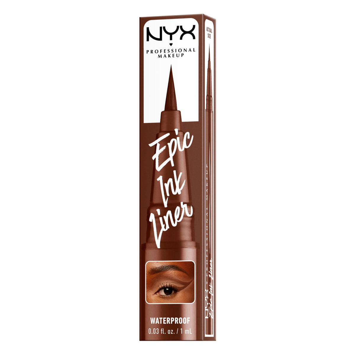 NYX PROFESSIONAL MAKEUP liner with eye makeup flatlay showing styling options