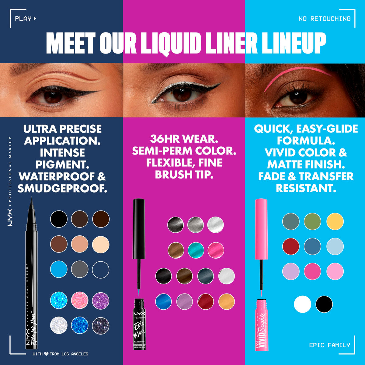 NYX Epic Ink product label and ingredients showing vegan, cruelty-free benefit