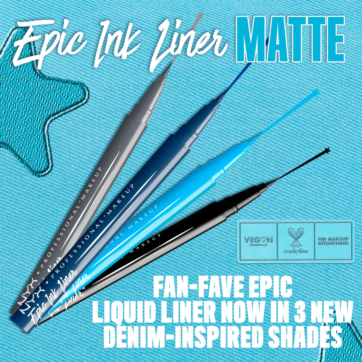 NYX Epic Ink Liner swatch on arm demonstrating intense pigment and wear