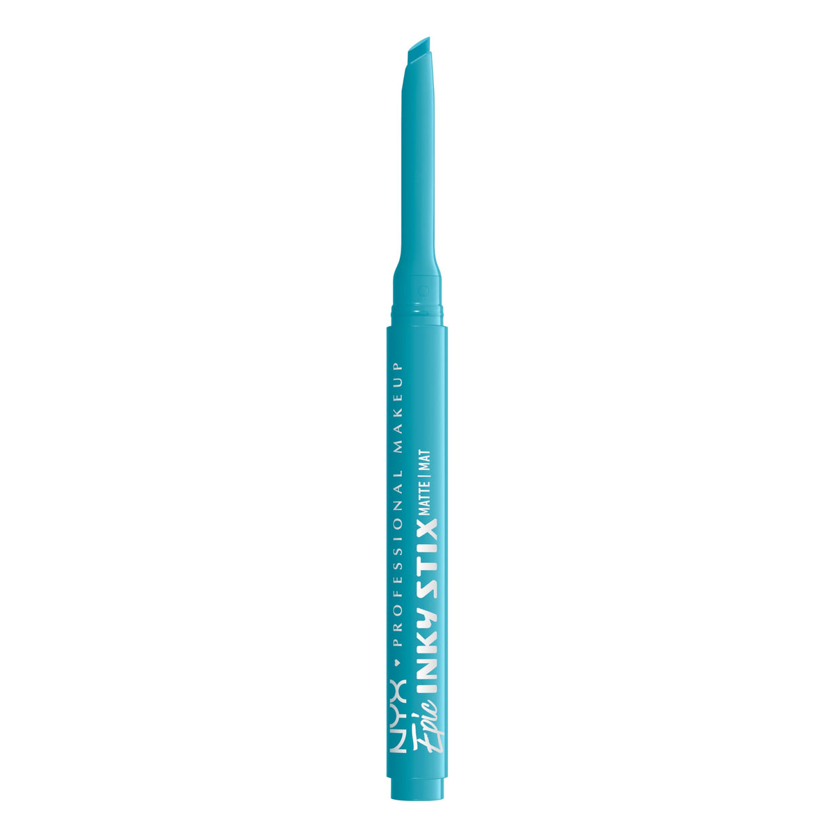 NYX PROFESSIONAL MAKEUP front packaging of Epic Inky Stix in Cyber Cyan showing shade