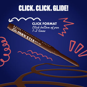 NYX PROFESSIONAL MAKEUP eyeliner in use creating a clean wing for long-lasting definition