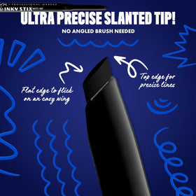 NYX PROFESSIONAL MAKEUP ink swipe showing creamy matte black payoff benefit