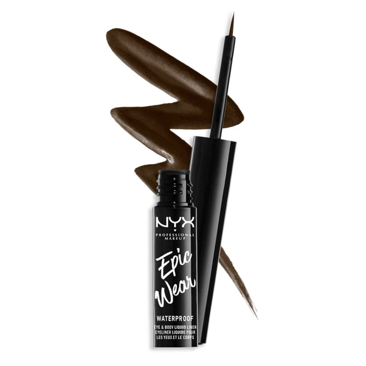 NYX PROFESSIONAL MAKEUP front packaging showing compact brown liner for easy storage