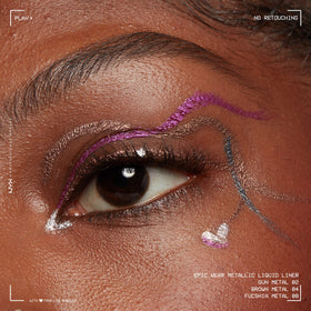 NYX PROFESSIONAL MAKEUP swatches on skin showing brown metal reflect and buildable pigment