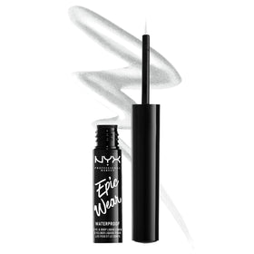 NYX PROFESSIONAL MAKEUP front tube showing silver metal liner and long‑wear benefit