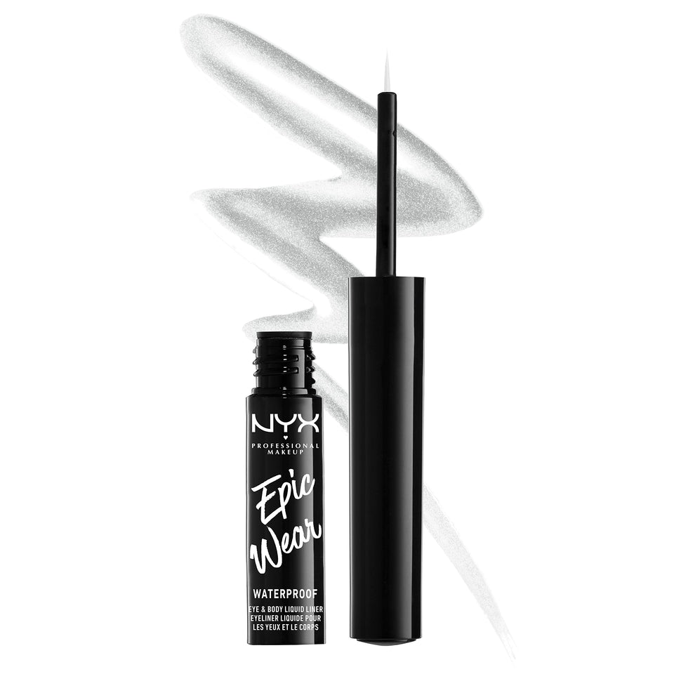 NYX PROFESSIONAL MAKEUP front tube showing silver metal liner and long‑wear benefit