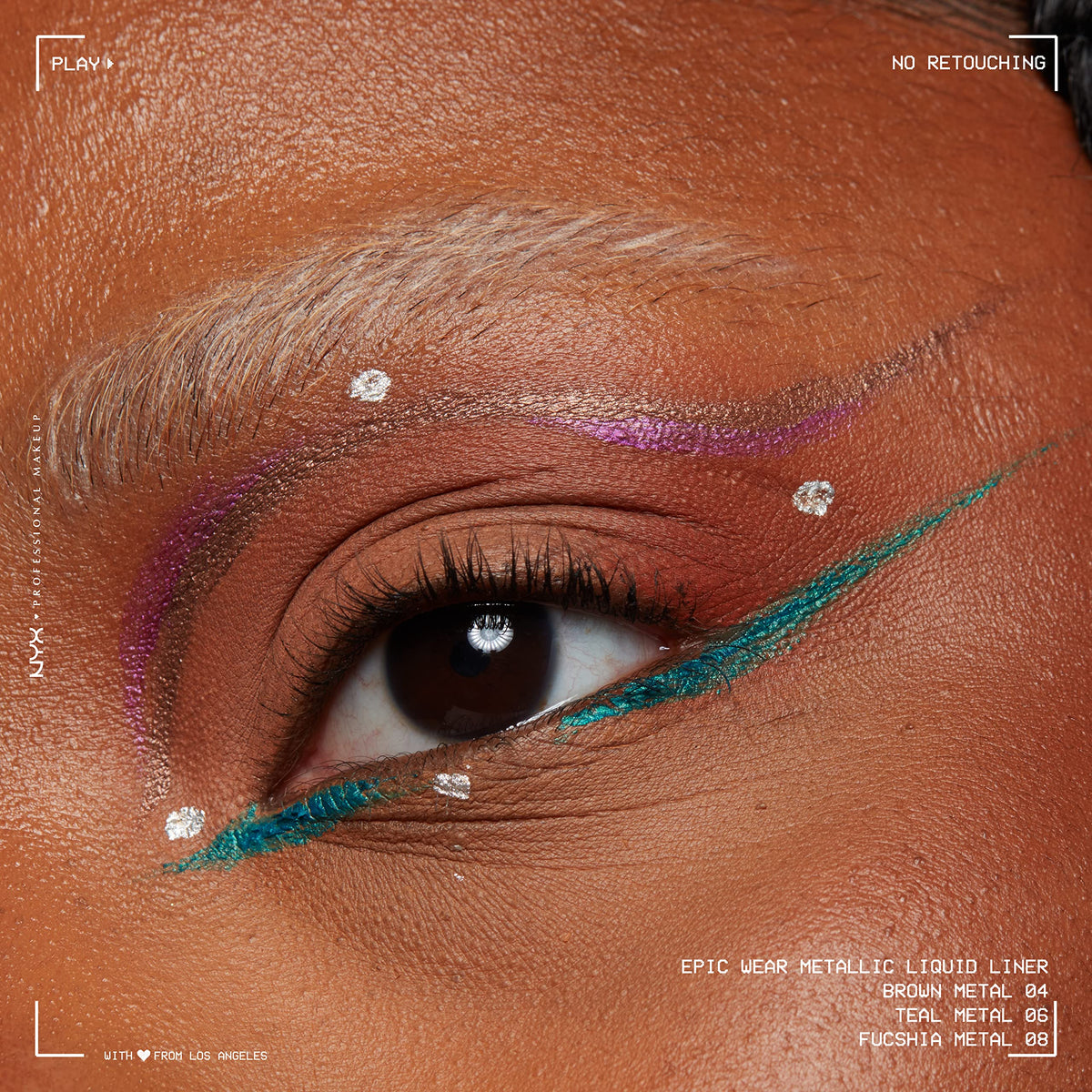 NYX PROFESSIONAL MAKEUP product label close-up showing formula claims and cruelty-free benefit