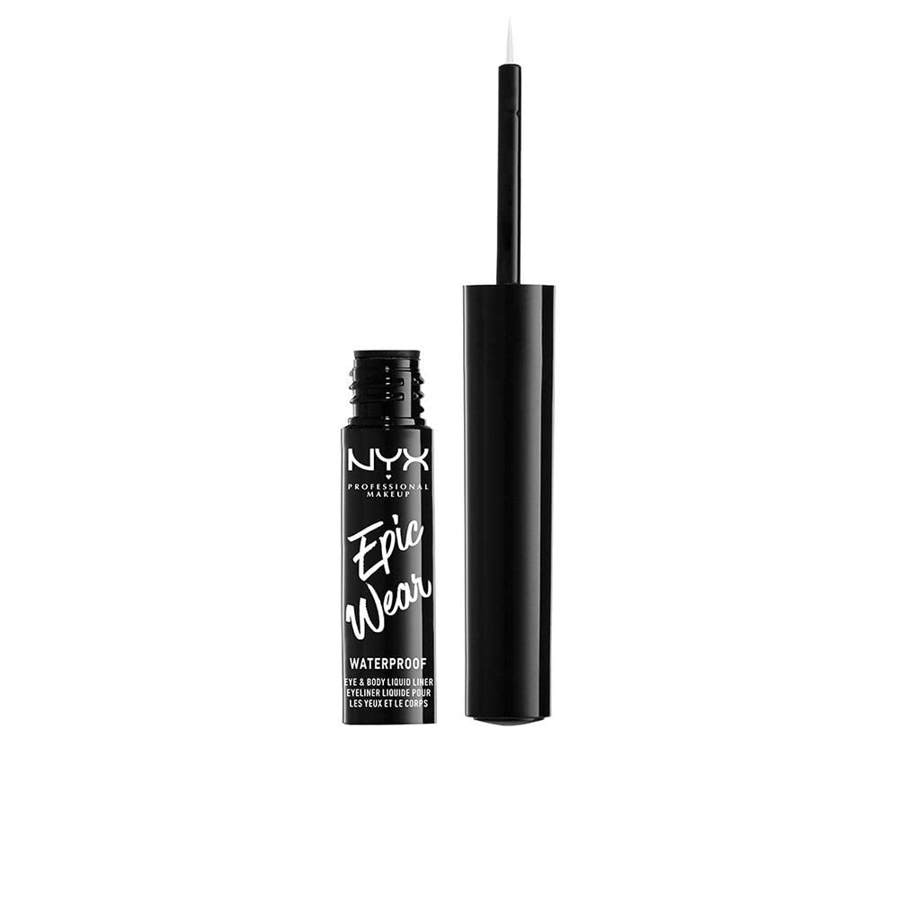 NYX PROFESSIONAL MAKEUP white liner brush closeup for precise matte lines