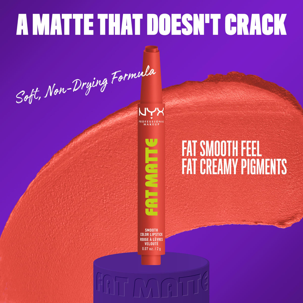 NYX PROFESSIONAL MAKEUP close-up of crayon tip showing creamy whipped texture and smooth application