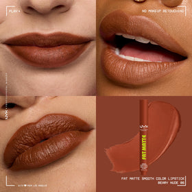 NYX PROFESSIONAL MAKEUP applied on lips demonstrating smooth matte finish