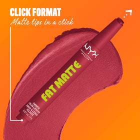 NYX PROFESSIONAL MAKEUP close-up of Plushin' Plum on lips showing velvet matte result