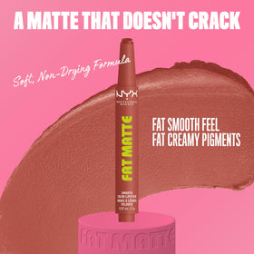 NYX Fat Matte crayon tip close-up revealing creamy non-drying texture