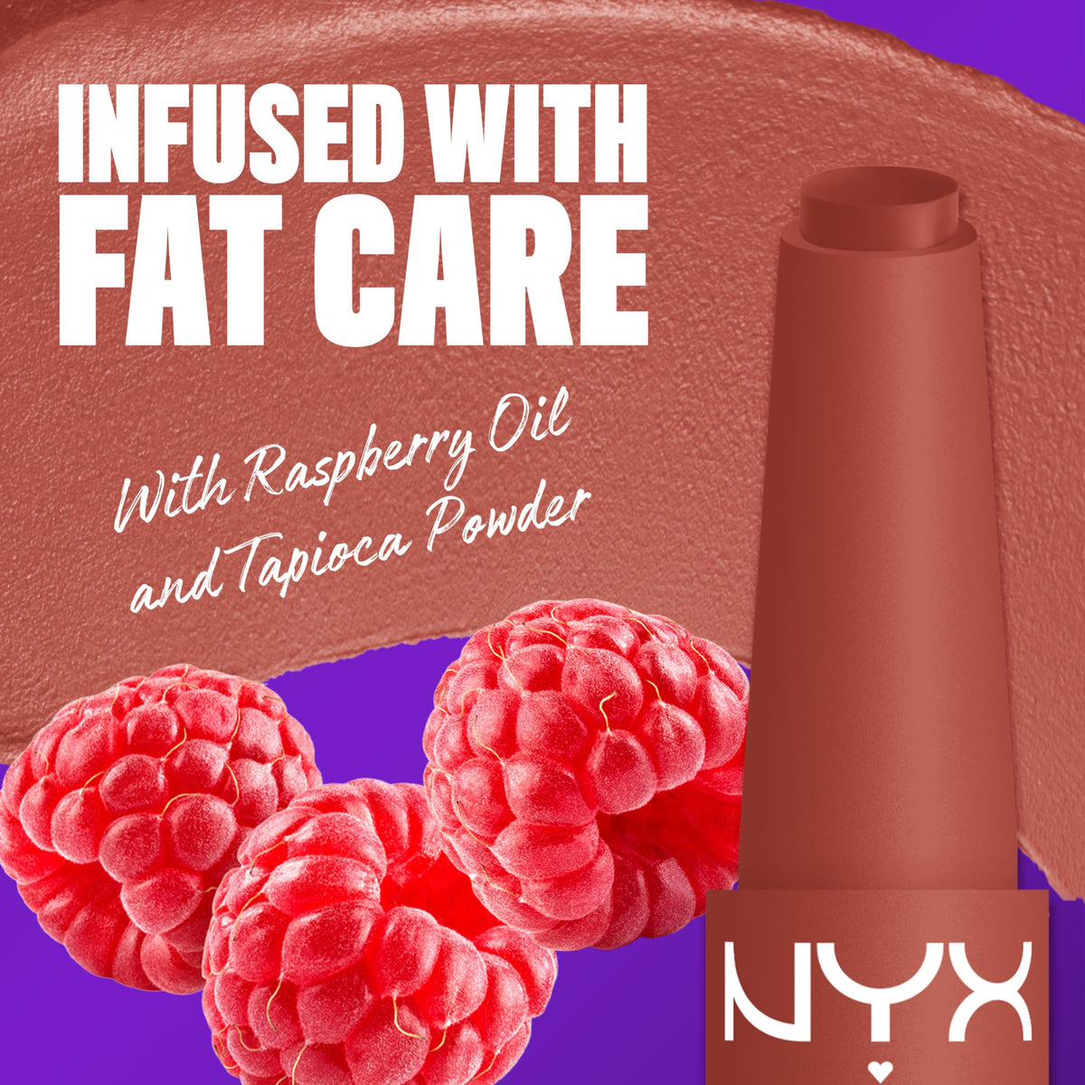 NYX Fat Matte swatch on skin showing smooth pigment and blendability