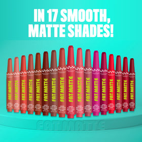 NYX PROFESSIONAL MAKEUP fat matte side profile showing click-up mechanism for convenient twist-up benefit