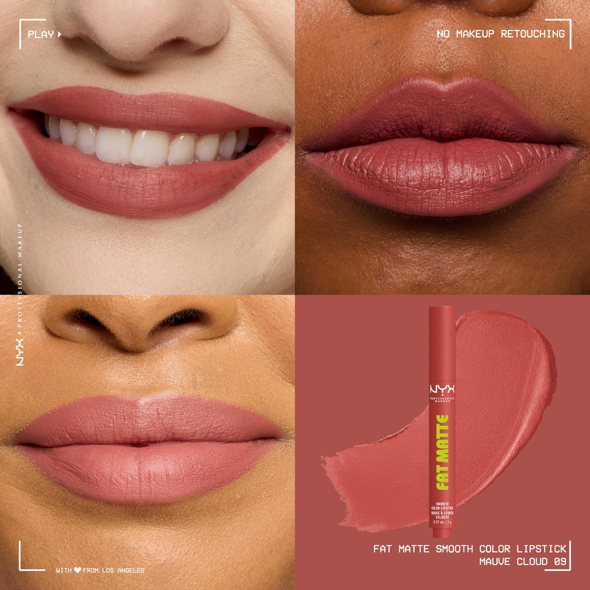 NYX PROFESSIONAL MAKEUP swatches on arm showing buildable mauve cloud pigmentation.