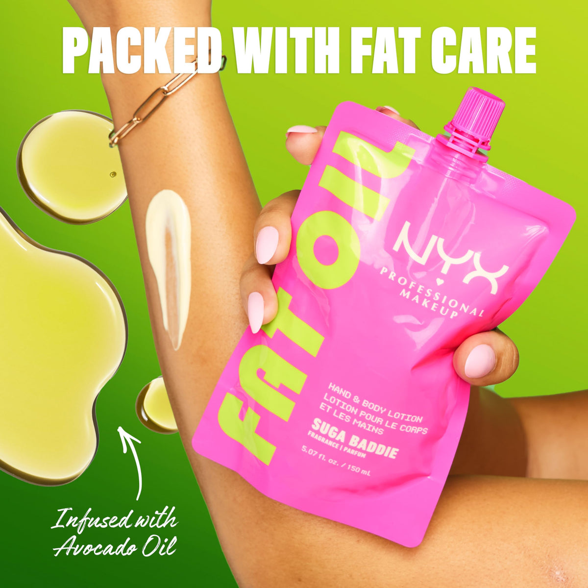 NYX PROFESSIONAL MAKEUP avocado oil ingredient close-up, nourishing boost for skin