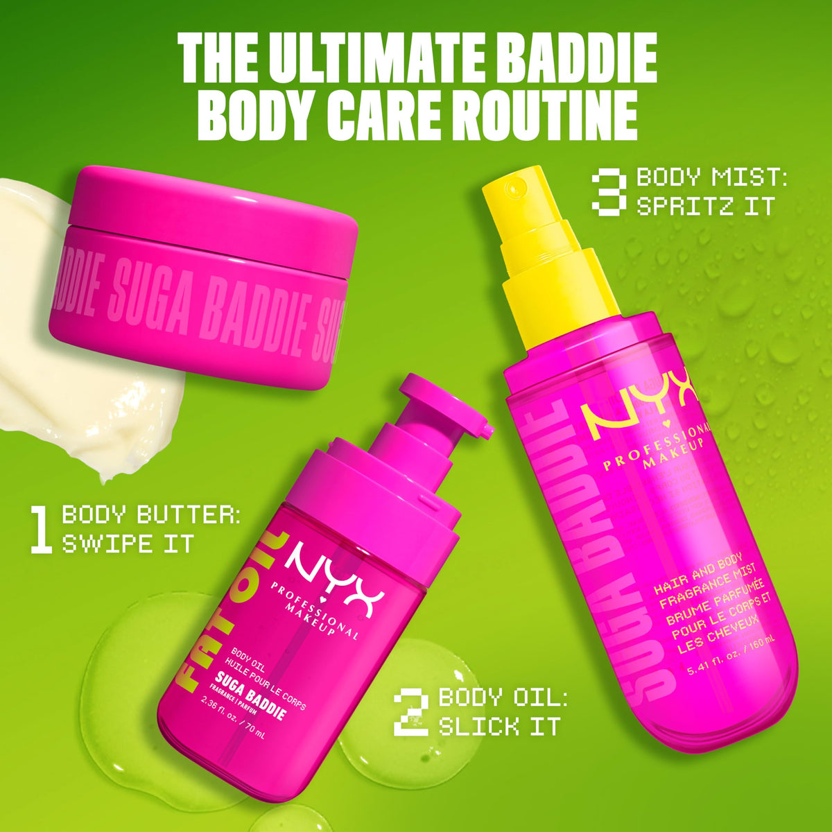 NYX on vanity lifestyle shot suggesting daily self-care benefit