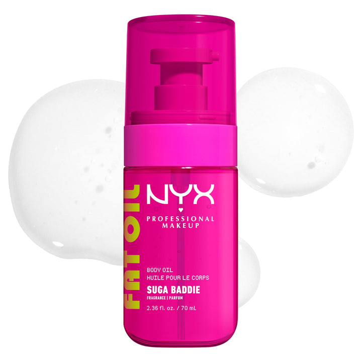 NYX PROFESSIONAL MAKEUP bottle front packaging shows glossy finish and branding benefit