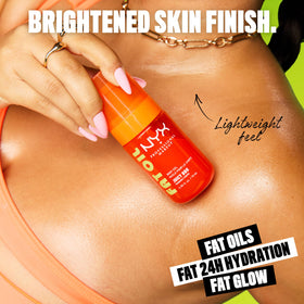 NYX Fat Oil pump close-up demonstrating easy dispensing and controlled application benefit