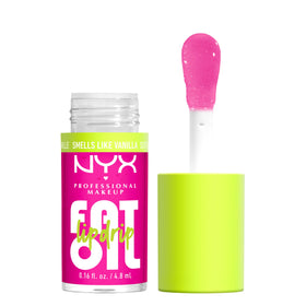 NYX PROFESSIONAL MAKEUP front tube showing shade and glossy finish benefit