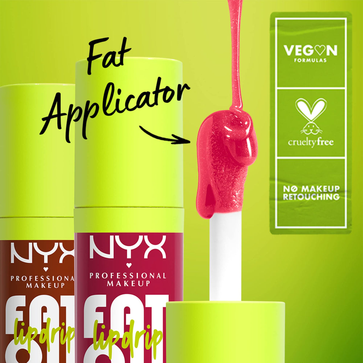 NYX PROFESSIONAL MAKEUP on model lifestyle shot shows glossy wear and versatile styling benefit