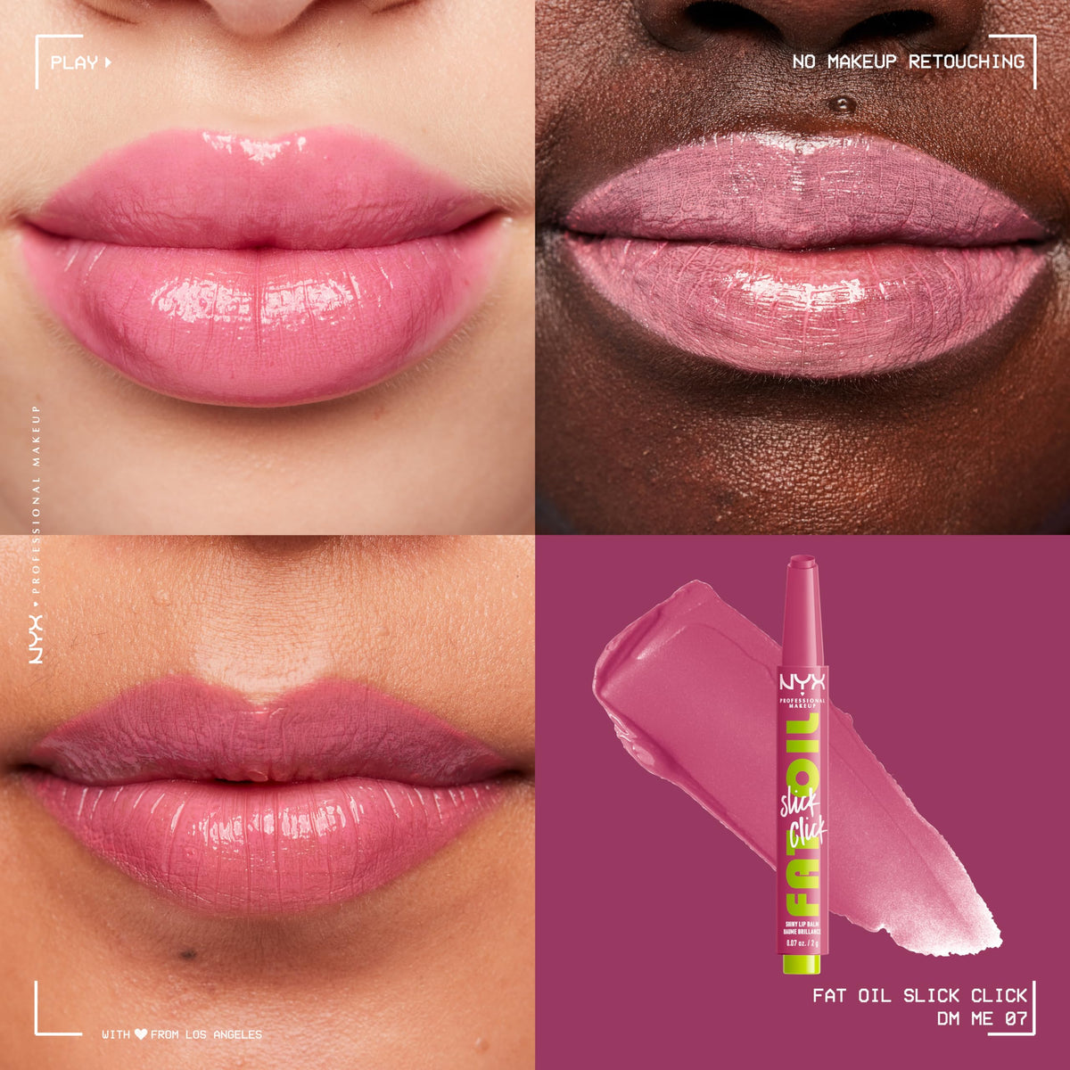 NYX PROFESSIONAL MAKEUP close-up of the click-up mechanism releasing balm for mess-free application