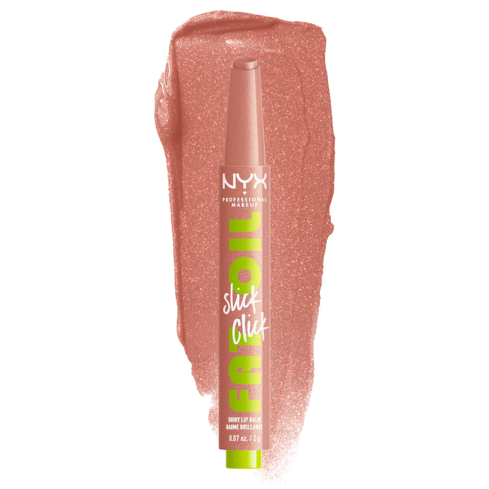 NYX PROFESSIONAL MAKEUP front packaging showing Group Chat nude shade and click tube for quick use