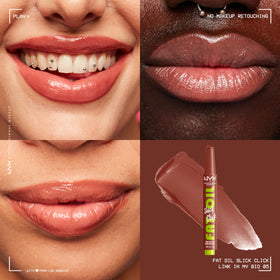 NYX PROFESSIONAL MAKEUP click-up mechanism opened to show amount dispensed benefit