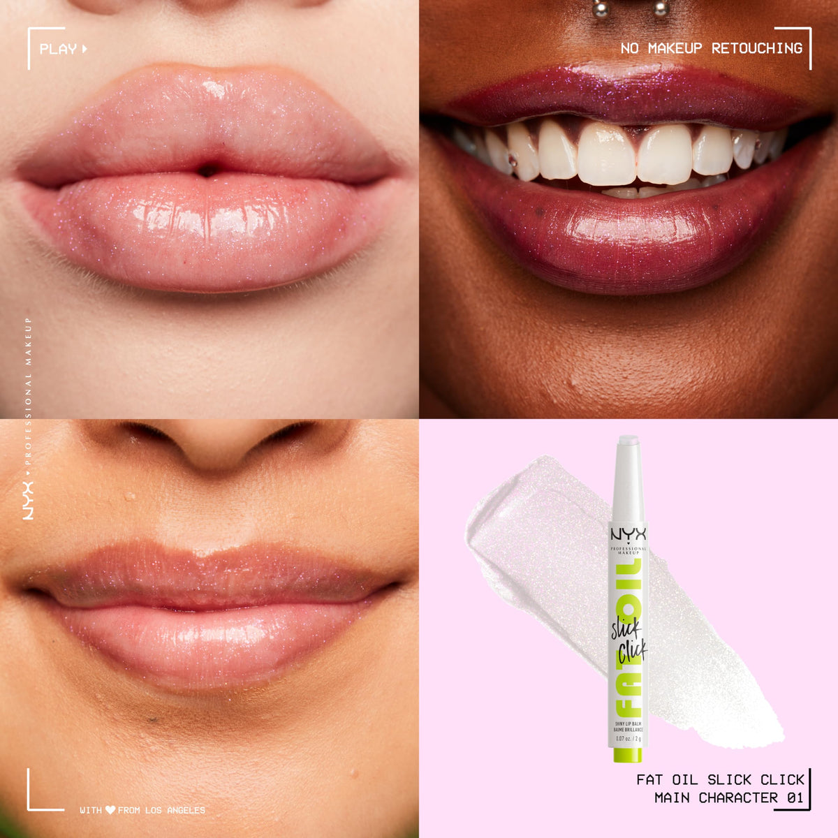 NYX PROFESSIONAL MAKEUP close-up of glossy balm texture for smooth application