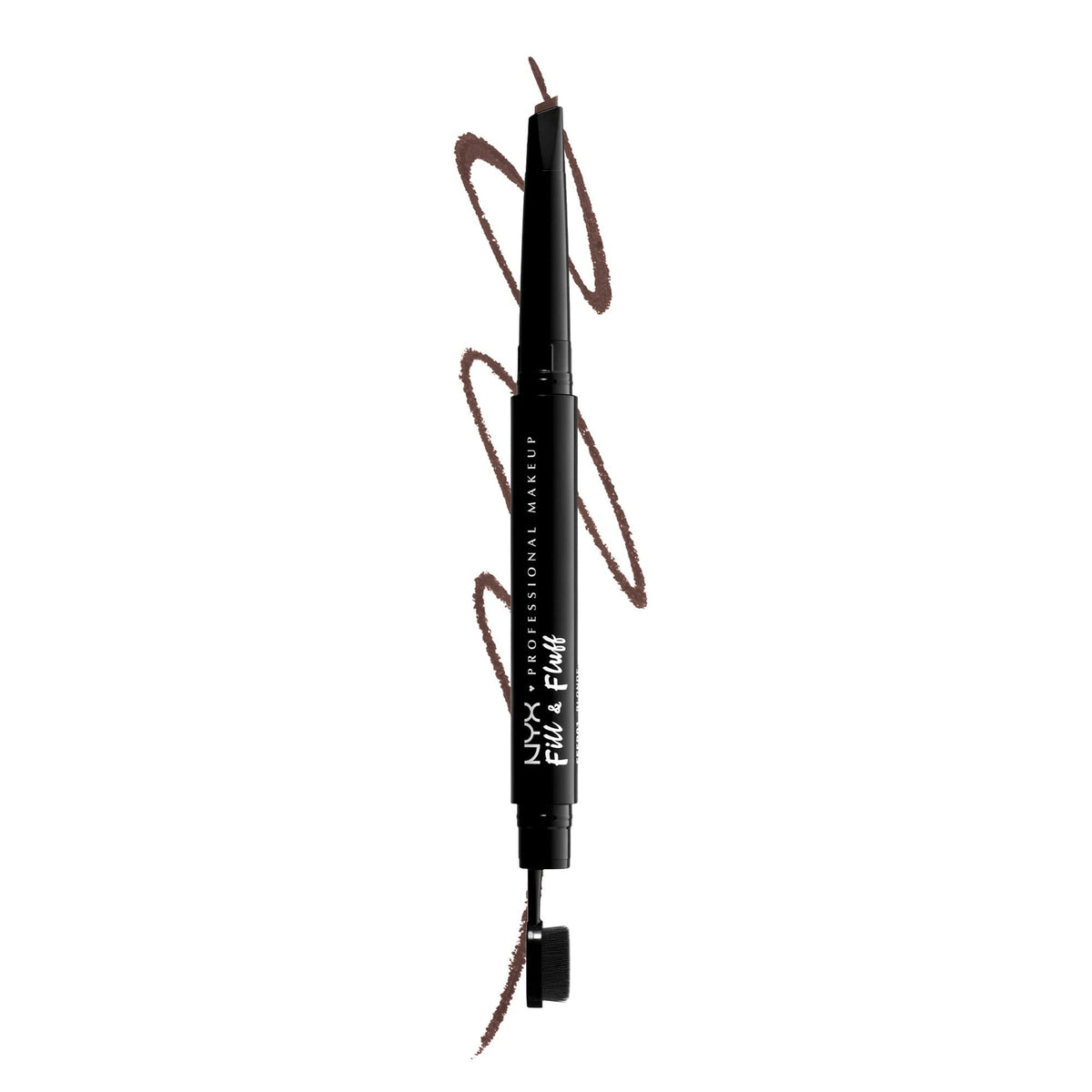 NYX PROFESSIONAL MAKEUP front view of dual-ended pencil showing compact design and portability